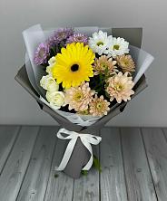 Букет цветов из:  Розы, Герберы и Хризантемы в Исетское